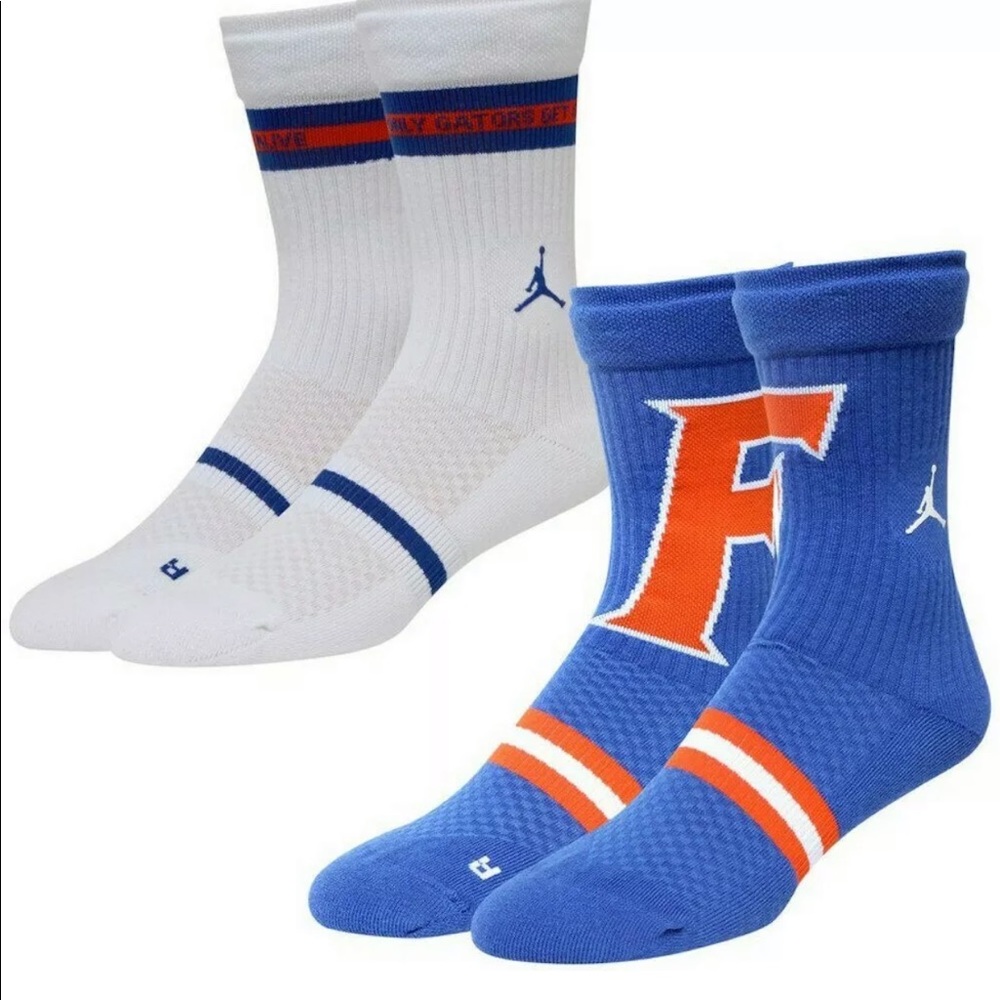 Nike Jordan Fl Gators Crew Socks Mens 6-8 / W 6-10